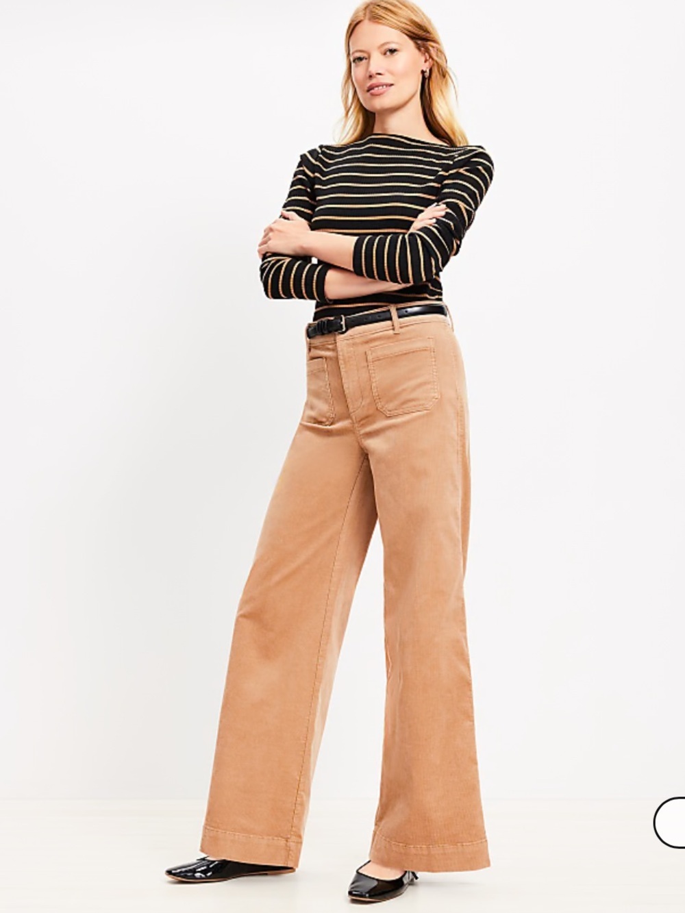 Loft sz 16T The Palmer Wide Leg tan brushed cotton pants